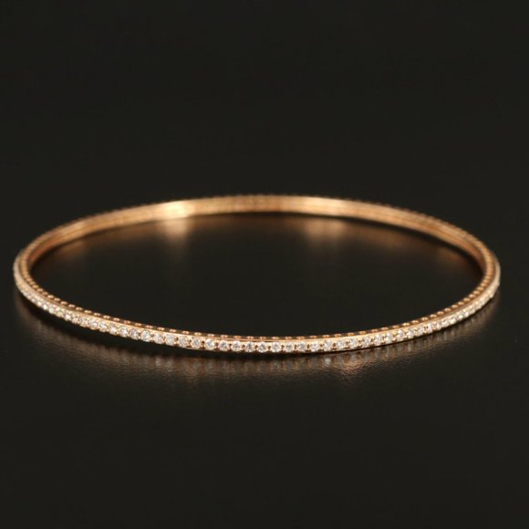 18K Yellow Gold 1.68 CTW Diamond Bangle Bracelet - Picture 1 of 5